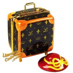 Designer Carry-On Suitcase with Hat Limoges Box (Beauchamp)