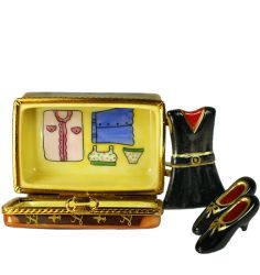 Designer Suitcase with Clothes Limoges Box by Beauchamp | Authentic  Hand-Painted French Porcelain Gift | Collectible Limoges Art Trinket Box