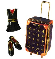 Designer Suitcase with Clothes Limoges Box by Beauchamp | Authentic  Hand-Painted French Porcelain Gift | Collectible Limoges Art Trinket Box