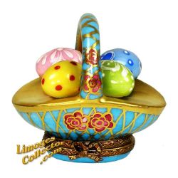 Easter Egg Basket, Colored Eggs Limoges Box (Beauchamp)