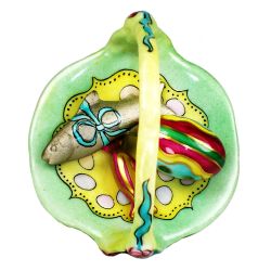 Easter Egg Basket with Candies Limoges Box, Retired Hand Painted Porcelain Collectible Limoges Trinket Box | Easter Home Décor Gift