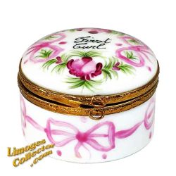 Baby's First Curl Roses & Pink Ribbons Limoges Box (Beauchamp)
