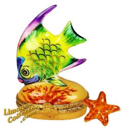 Tropical Fish Blue Green Limoges Box (Beauchamp)