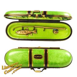 Fishing Case with Rod & Fish Limoges Box (Retired)