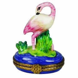 Pink Flamingo at Waterfront Limoges Box (Retired)