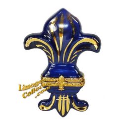 Fleur de Lis Blue & Gold Limoges Box