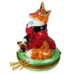 Fox Hunter with Fox Hunting Horn Limoges Box (Retired)