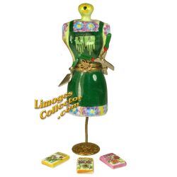Gardening Tools & Apron on Floral Mannequin Limoges Box