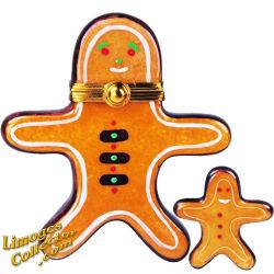 Holiday Gingerbread Man Cookie with Cookie Limoges Box (Beauchamp)