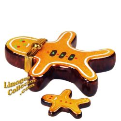 Holiday Gingerbread Man Cookie with Cookie Limoges Box (Beauchamp)