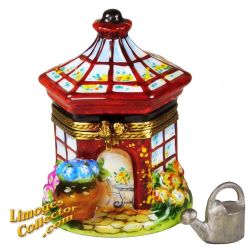 Greenhouse with Flowers & Watering Can Limoges Box (Retired)