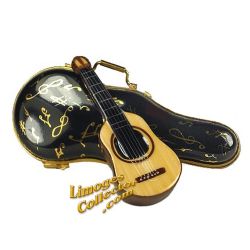 Acoustic Guitar & Case Limoges Box (Beauchamp)