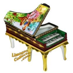 Harpsichord with Romantic Scene Limoges Box (Beauchamp)