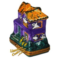 Halloween Purple Haunted House with Ghosts Limoges Box (Artoria)