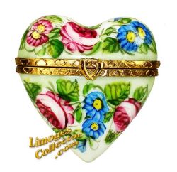 Heart with Floral Design Limoges Box (Retired)