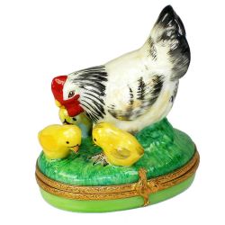 Mother Hen with Chicks Limoges Box French Porcelain Limoges Boxes Limoges Trinket Box