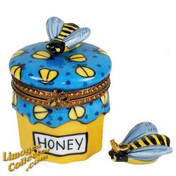 Honey Jar with Bee & Queen Bee Limoges Box (Beauchamp)