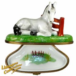 White Horse by the Fence Limoges Box