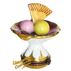 Ice Cream Bowl with 3 Scoops Limoges Box (Rochard)