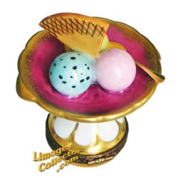 Ice Cream Bowl with 3 Scoops Limoges Box (Rochard)