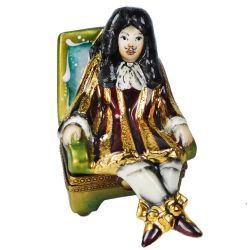 Royal King Louis XIV, the Sun King French Porcelain Limoges Box, Authentic Hand-Painted Limoges Boxes France Collectible Figurine & Gift