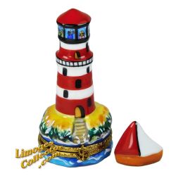 Lighthouse with Boat Limoges Box (Beauchamp)