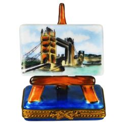 London Tower Bridge Painting Limoges Box by Rochard | Authentic Hand-Painted French Porcelain Trinket Box Gift