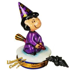 Lucy Halloween Witch Flying with Broom Limoges box (Artoria)