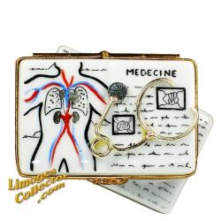 Books of Medicine w/ Stethoscope Limoges Box (Beauchamp)