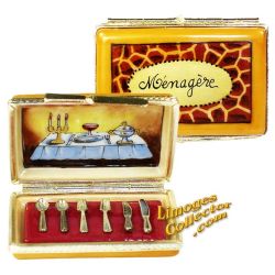 Silverware Chest with Removable Tray Limoges Box (Beauchamp)