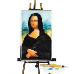 Limoges Box Mona Lisa Painting on Easel & Paint Palette Retired Limoges Box | Authentic Hand-Painted French Porcelain Art Collectible & Gift