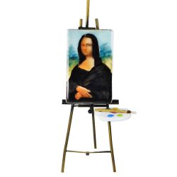Limoges Box Mona Lisa Painting on Easel & Paint Palette Retired Limoges Box | Authentic Hand-Painted French Porcelain Art Collectible & Gift