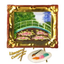 Monet Japanese Bridge in Gold Frame Limoges Box (Beauchamp)