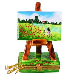Claude Monet Poppy Field on Easel Limoges Box (Beauchamp)