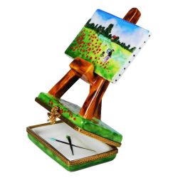 Claude Monet Poppy Field on Easel Limoges Box by Beauchamp |100% Authentic Hand-Painted Limoges Boxes France Collectible Gift