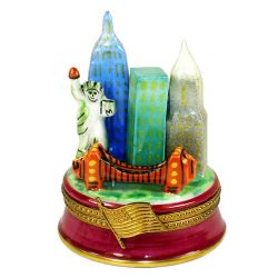 Limoges box New York City Landmarks Collection by Beauchamp, Authentic Hand-Painted Porcelain Limoges Boxes France Collectible Luxury Gift