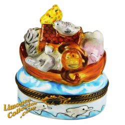 Noah's Ark with Wild Animals on Deck Limoges Box (Retired)