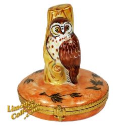 Owl on Branch Limoges Box (Artoria)