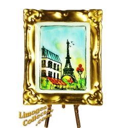 Paris Painting in 24K Gold Frame Limoges Box (Beauchamp)