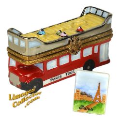Paris Tour Bus with Postcard Limoges Box (Beauchamp)