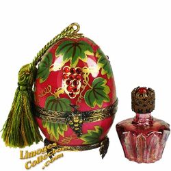 Jeweled Grape Cluster Egg Perfume Chest Retired Limoges Box
