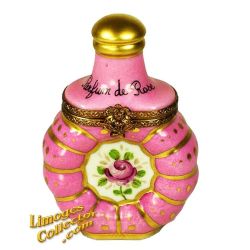 Pink Rose Perfume Bottle Limoges Box (Retired)