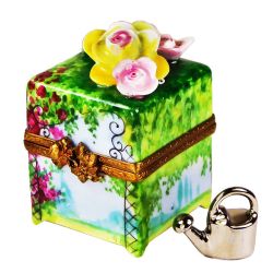 Rose-Covered Limoges Box Pergola Gazebo with Watering Can Limoges Boxes France Porcelain Trinket Box