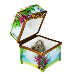 Rose-Covered Limoges Box Pergola Gazebo with Watering Can Limoges Boxes France Porcelain Trinket Box