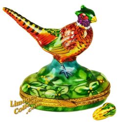 Colorful Pheasant in the Meadow Limoges Box (Beauchamp)