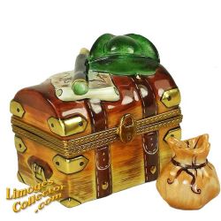 Pirate Treasure Chest with Bag of Gold Limoges Box (Beauchamp)