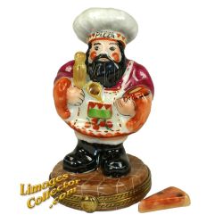 Italian Pizza Chef with Pizza Slice Limoges Box
