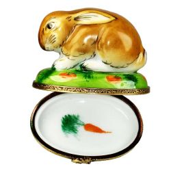 Bunny Rabbit Among Carrots Limoges Box Authentic French Limoges Boxes Easter Porcelain Limoges Trinket Box