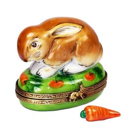 Bunny Rabbit Among Carrots Limoges Box Authentic French Limoges Boxes Easter Porcelain Limoges Trinket Box