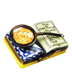Cookbook Limoges Box with Frying Pan for Your Cooking Collection, Trinket Box Gifts for Her
